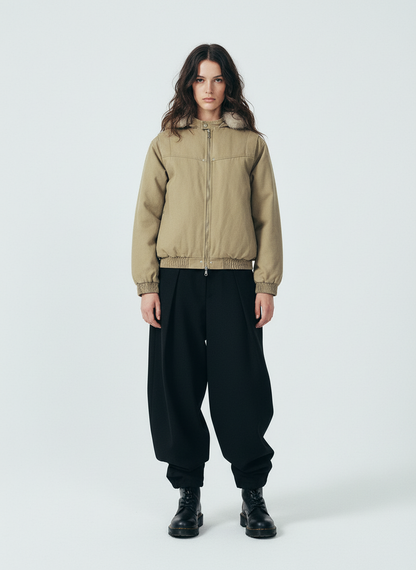 Street Outdoor Detachable Fur Collar Fleece Hooded Padded Jacket