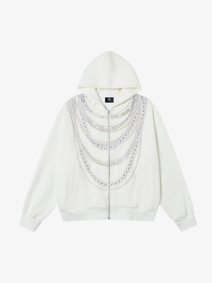 Stylish Chain-Embellished Hoodie for Modern Streetwear Enthusiasts 