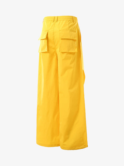 Vintage Drawstring Draped Embroidered Wide Leg Pants 