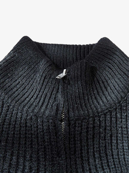 Ribbed Knit Dirty Dyed Embroidery Cross Sweater 