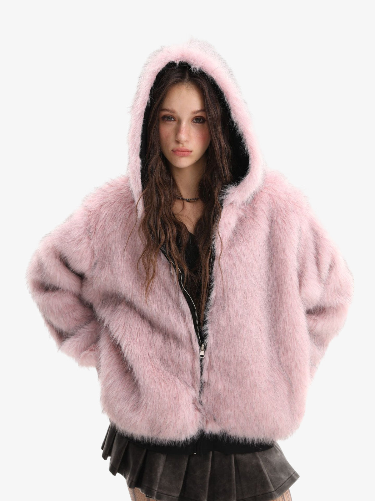 Stylish Faux Fur Hooded Jacket for Winter Warmth and Fashion 