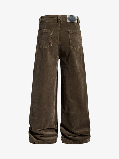 Corduroy Wide Leg Pants High Waist Pleated Tapered Fit Casual Fashion Women's Pants?