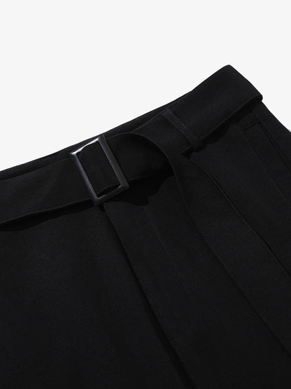 High Street Belt Pleated Flared Scimitar Pants 