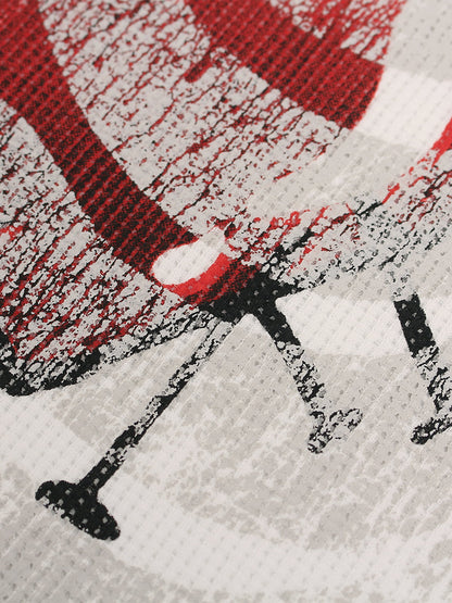 Cotton Blend Drip Print Oversized T-Shirt with Distressed Details 