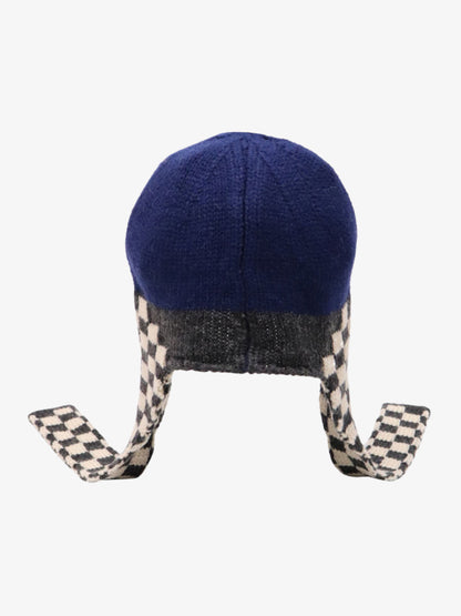 Stylish Checkerboard Beanie with Ear Flaps for Winter Fashion 