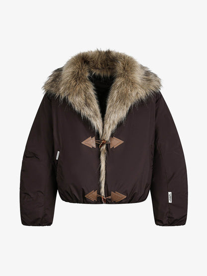 Fur Toggle Puffer Jacket