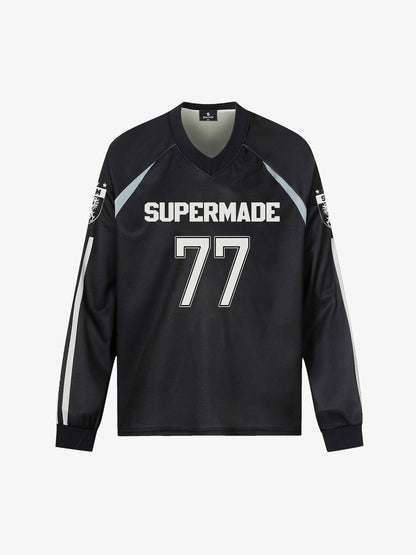 Sporty Long Sleeve Jersey with Bold Number Design for Active Enthusiasts 