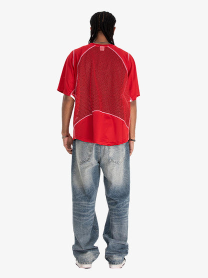 300G Jade Pattern Dyeing Mesh T-Shirt Breathable Quick-Dry Sports Tee for Men?