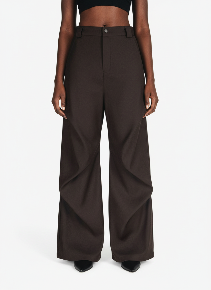 Woven Retro Cleanfit Pleated Drape Pants