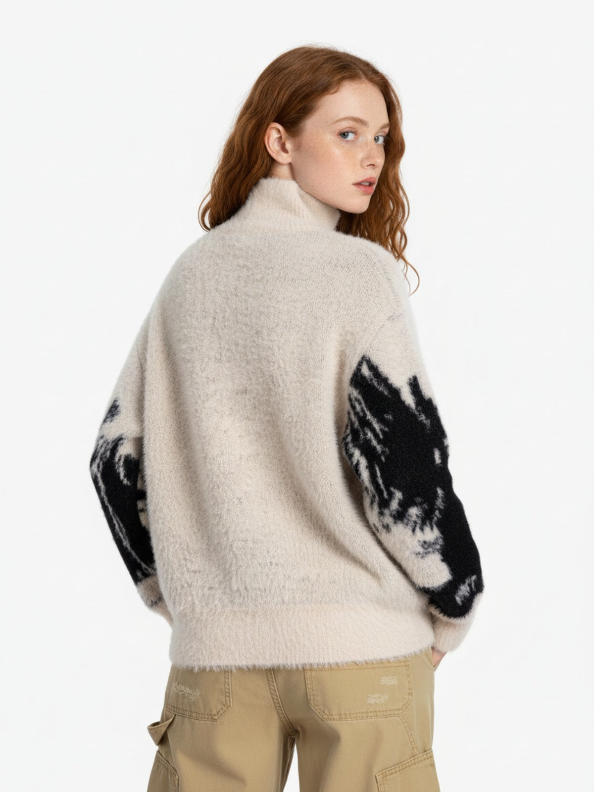 Street Subculture Angel Jacquard Cardigan Sweater