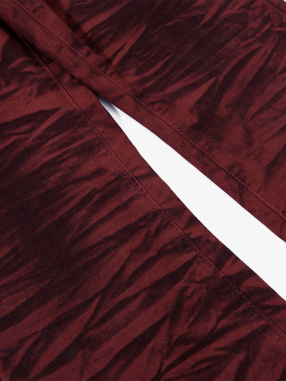 Stylish Maroon Tiger Stripe Flare Jeans for Women - Perfect for Casual and Fashionable Looks 