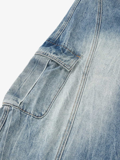 Wide-Leg Denim Trousers with Unique Patchwork Design for Modern Fashionistas 