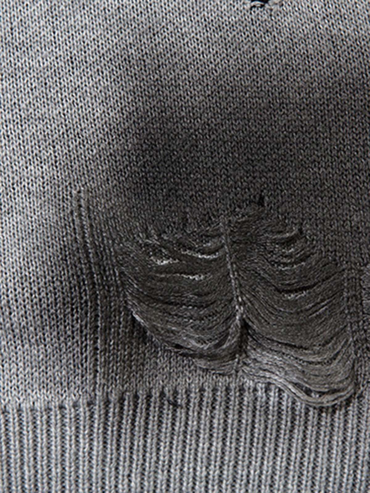 Vintage Spray-Painted Cross Hole Knit Sweater 