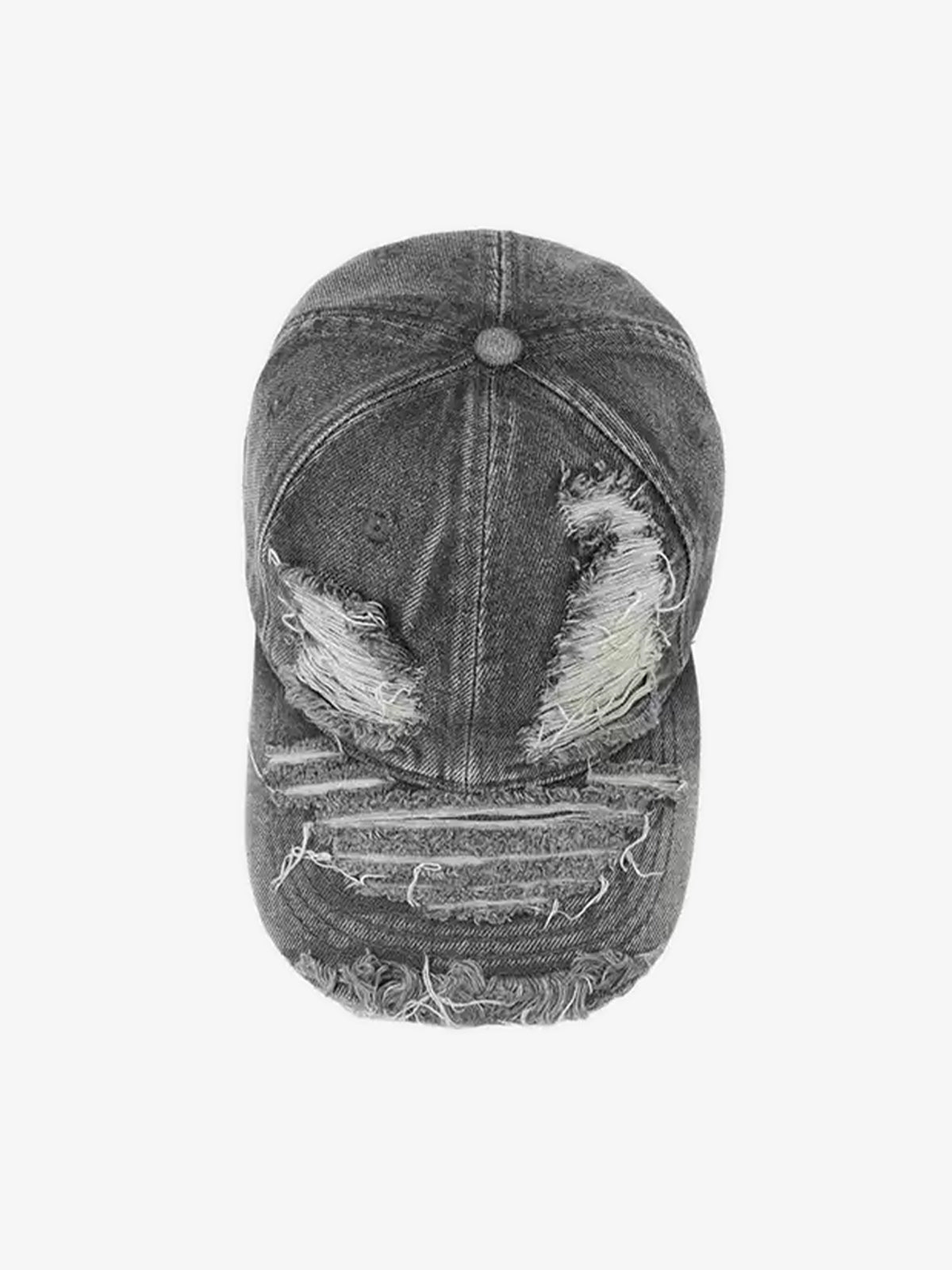 Distressed Denim Baseball Cap for Trendy Looks 