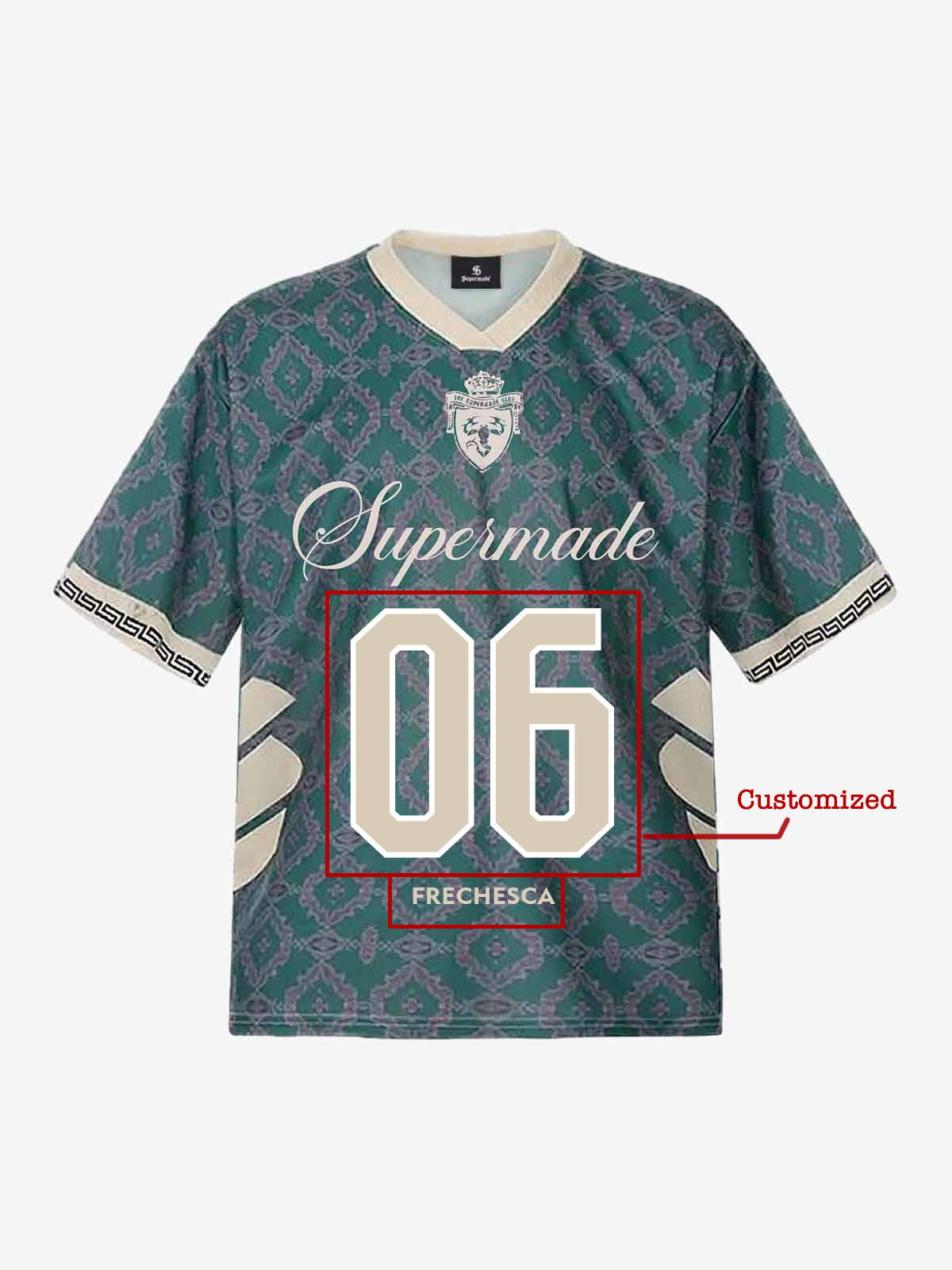 Supermade Classic Retro Baroque Pattern Jersey Design Customization 