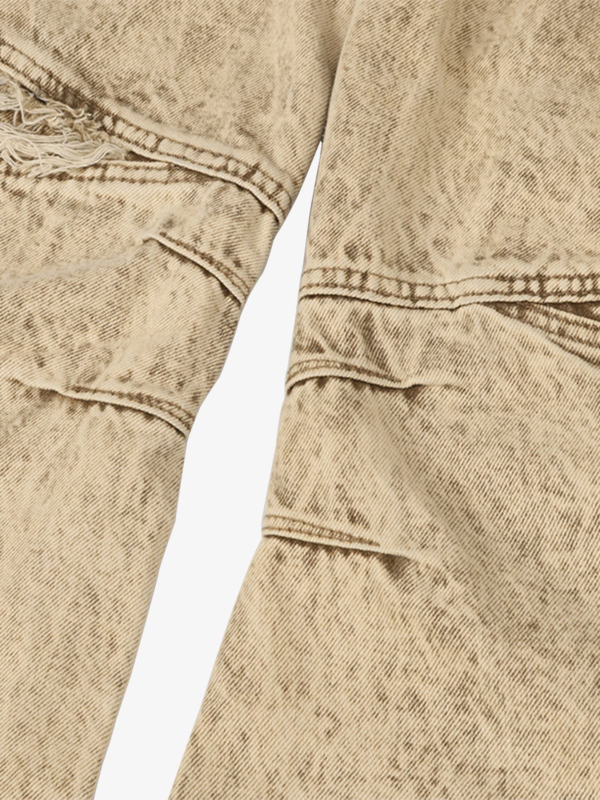 Distressed Denim Cargo Pants with Ripped Details and Patchwork Design for Men Women Fashion Streetwear 