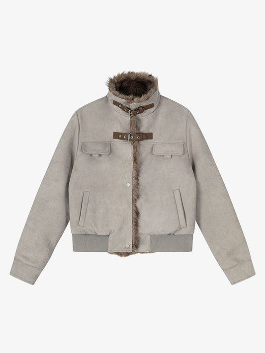 Stylish Faux Fur Collar Jacket for Men and Women - Trendy Design with High-Quality Features 