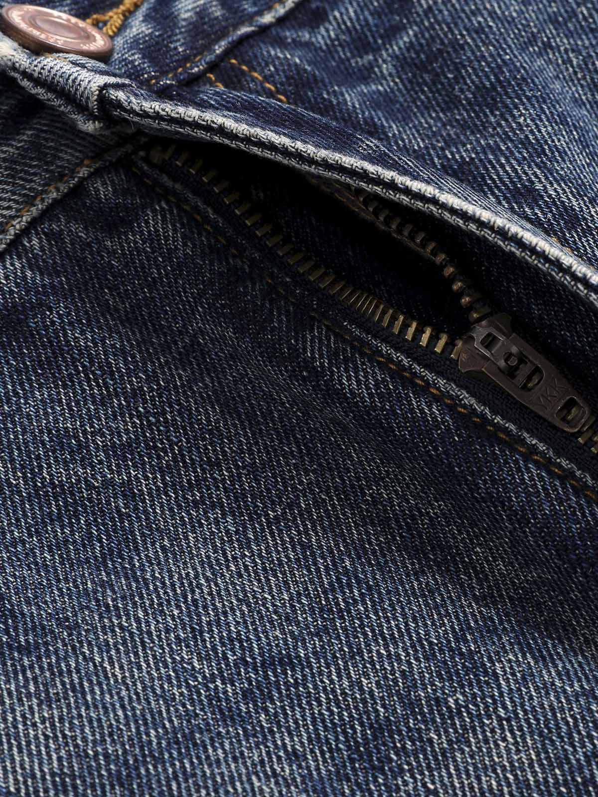 Tie Dyed Wrinkled Effect Straight Jeans 