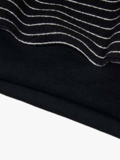 Cotton Blend Striped Hoodie with Embroidered "Made" Design for Men and Women 