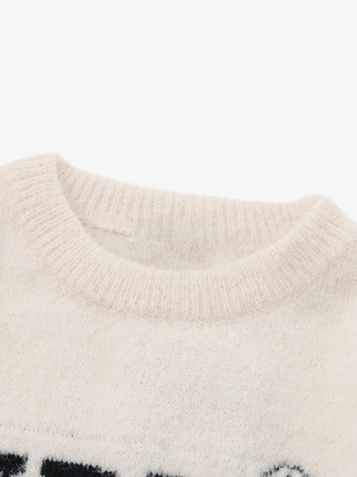 Letter Embroidery Round Neck Casual Sweater 