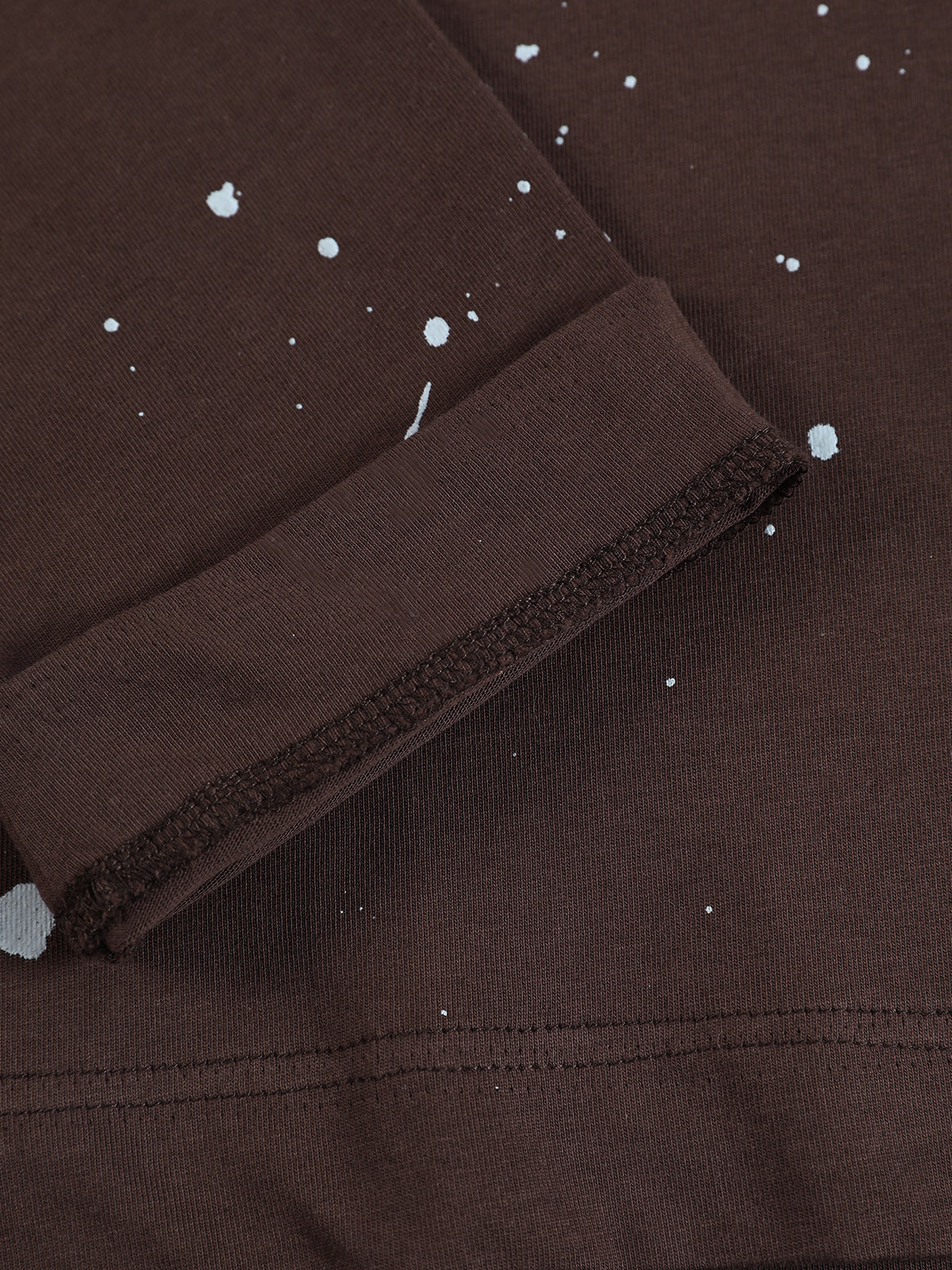 Cotton Washed Slim Fit Long-Sleeve T-Shirt with Splatter Graphic Print and Gothic 3D stereoscopic silicone printing Logo Design?