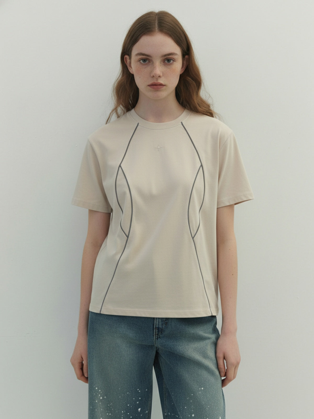 Functional Deconstructed Split Short-Sleeved T-Shirt - 2437