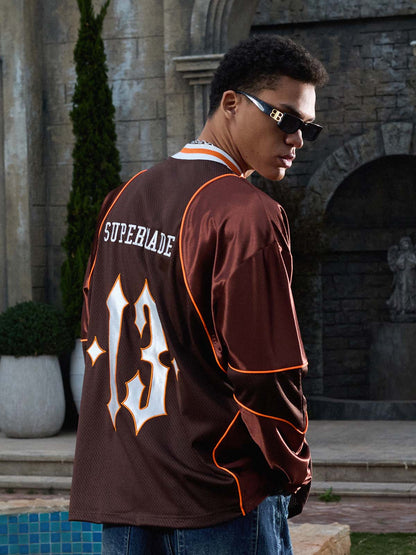 Supermade American Gothic Font Satin Mesh Jersey?