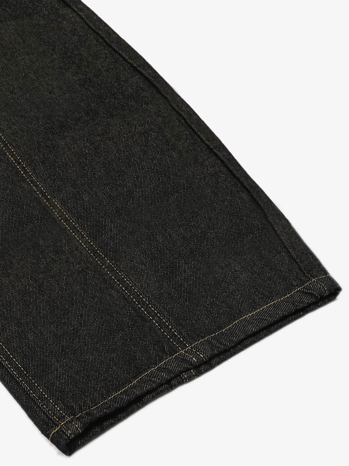 Denim Wide-Leg Trousers with Leopard Patch Detailing?