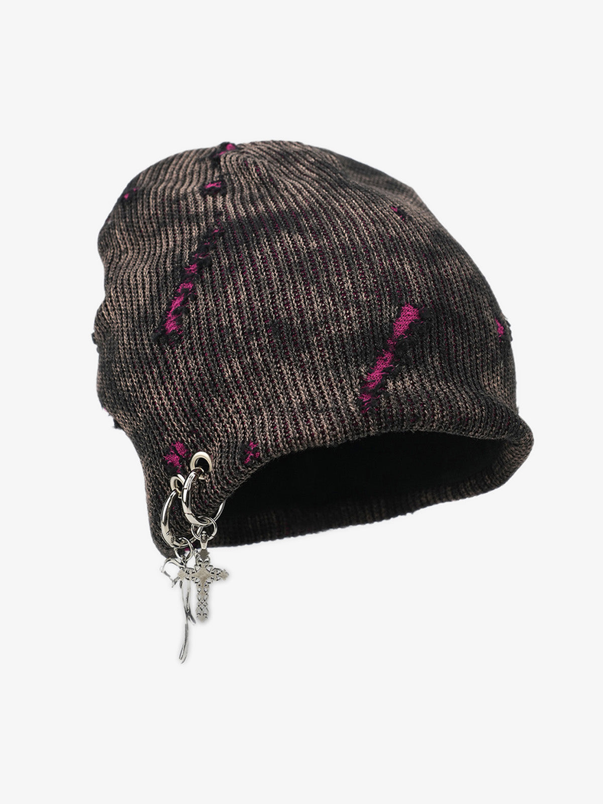 Fashionable Cross Charm Beanie Hat for Winter and Fall - Trendy Knit Cap with Unique Accessories 