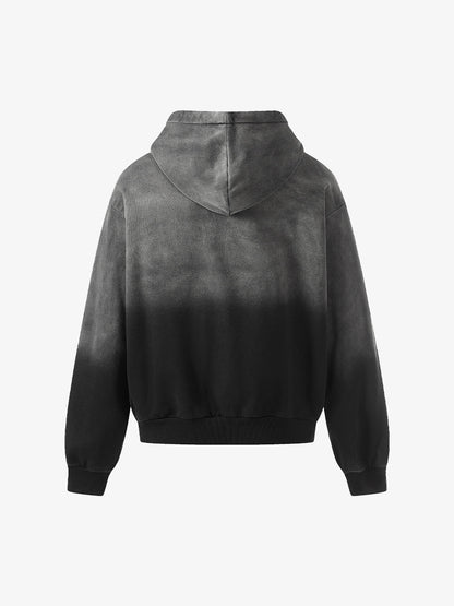 Cotton Blend Tie-Dye Hoodie with Plaid Number 23 Patch Design 