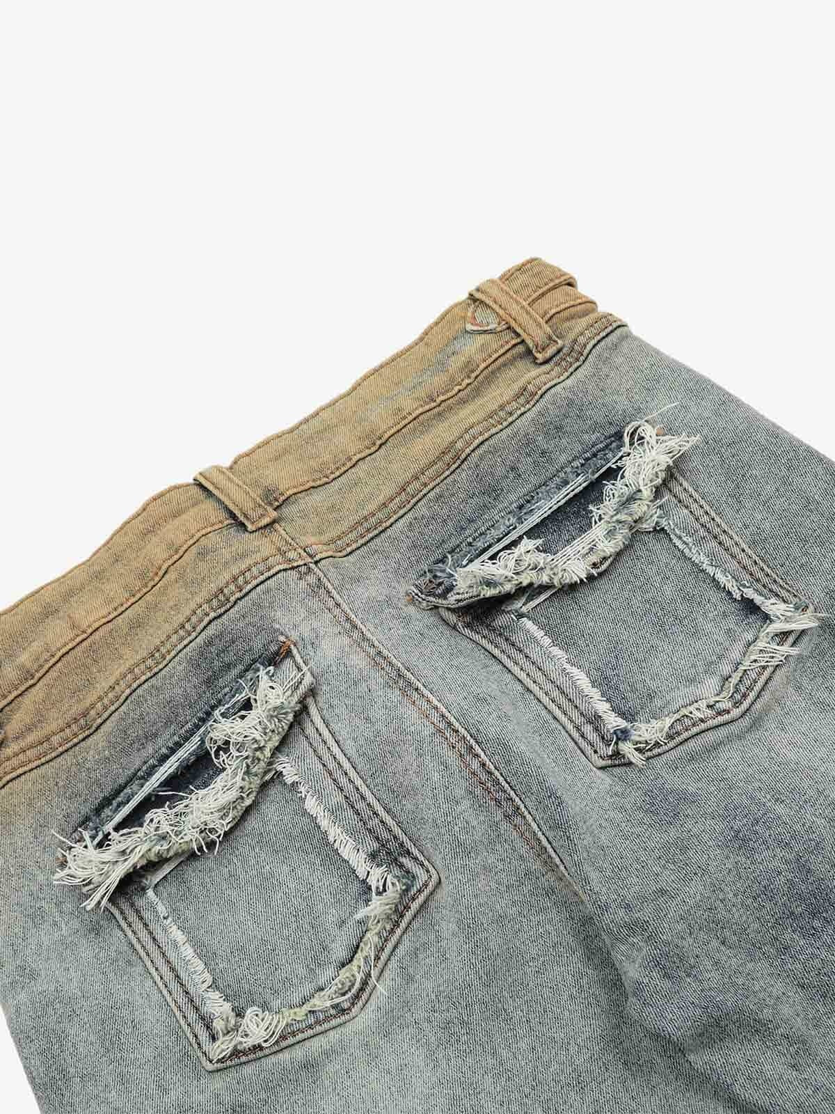 Street High-Waisted Tie-Up Flared Jeans