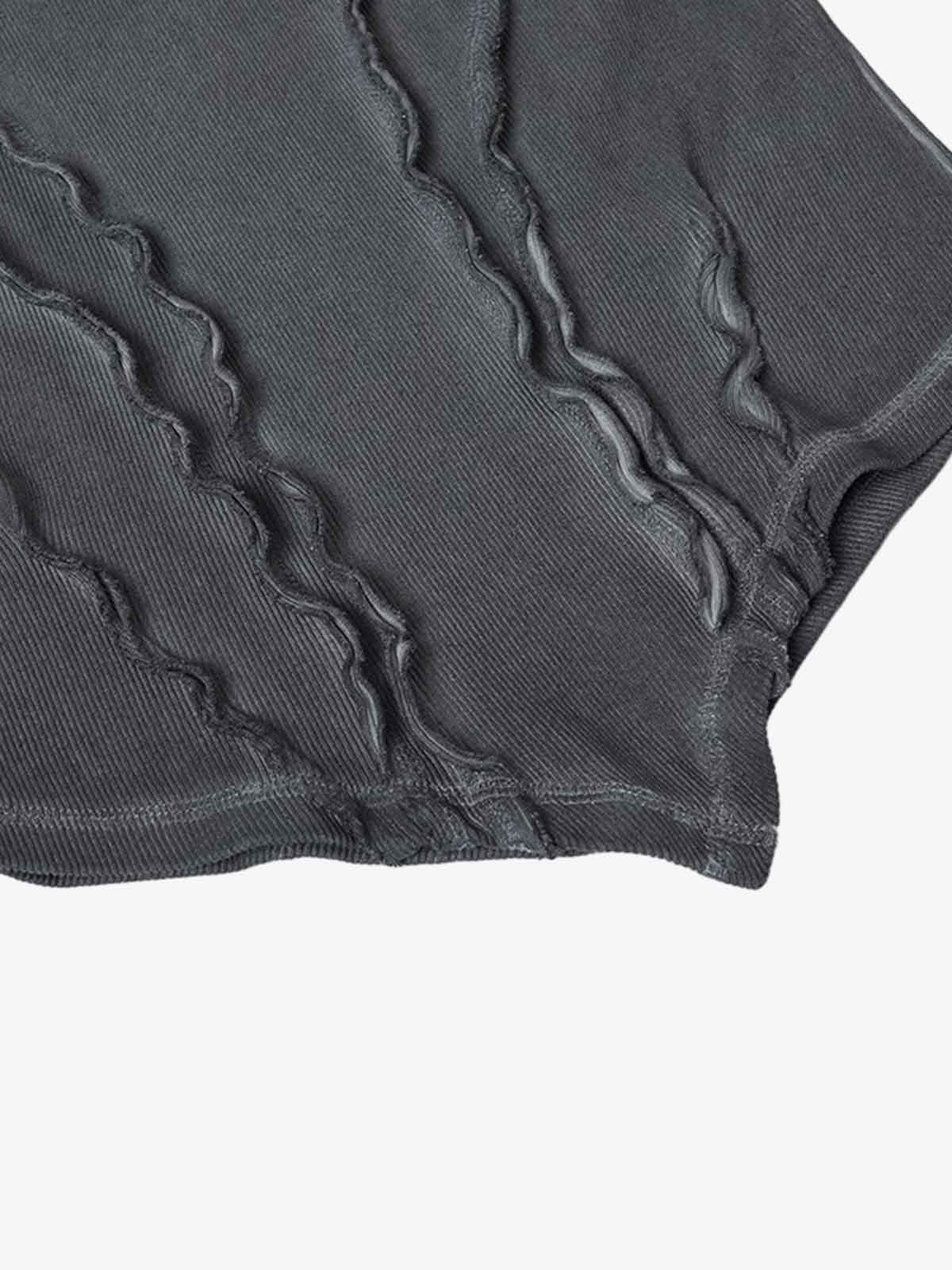 Corduroy Long Sleeve Tactical Shirt with Embroidered Logo and Padded Shoulders 