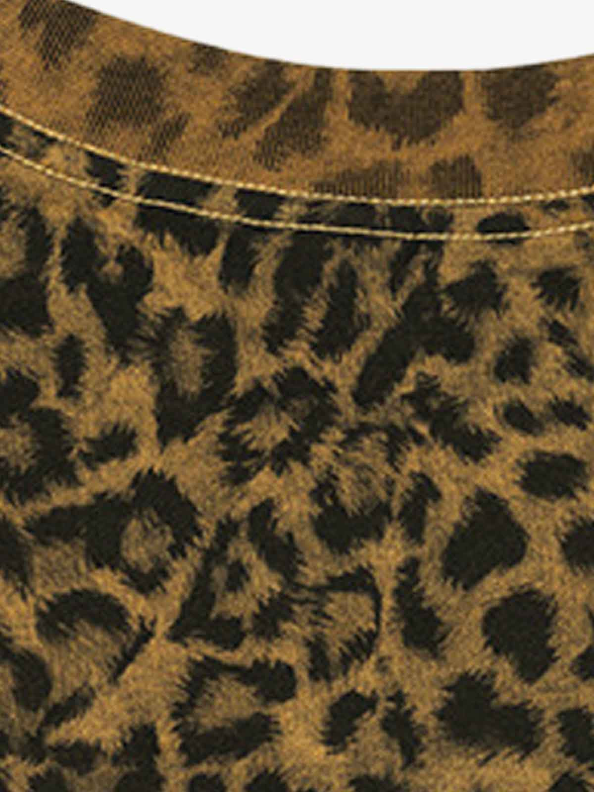 210G Cotton Leopard Print Oversized T-Shirt for Men Fashion Streetwear?