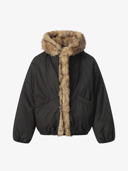 Winter Warmth Faux Fur Trimmed Bomber Jacket for Women 