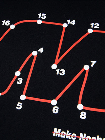 Unique Retro Letter Print Graphic Hoodie 