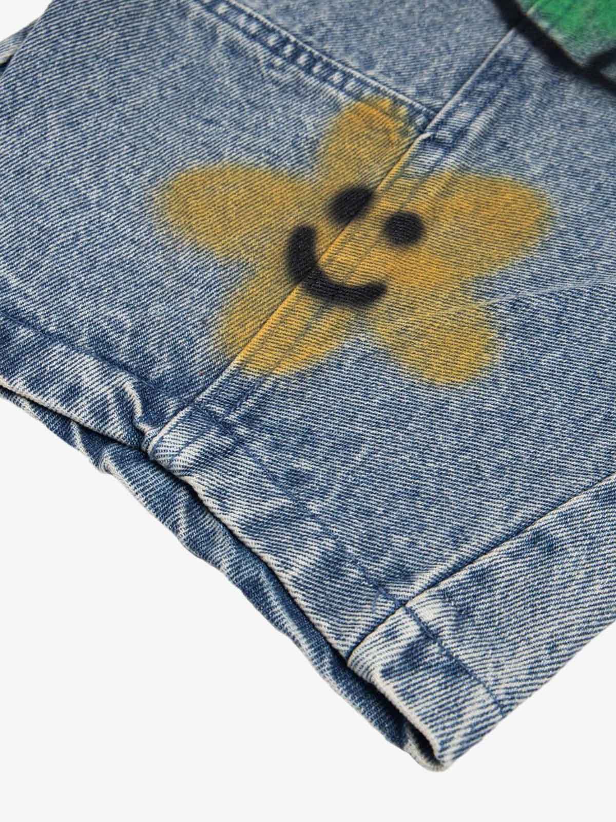 Hand-Painted Denim Jeans with Whimsical Designs for Women 