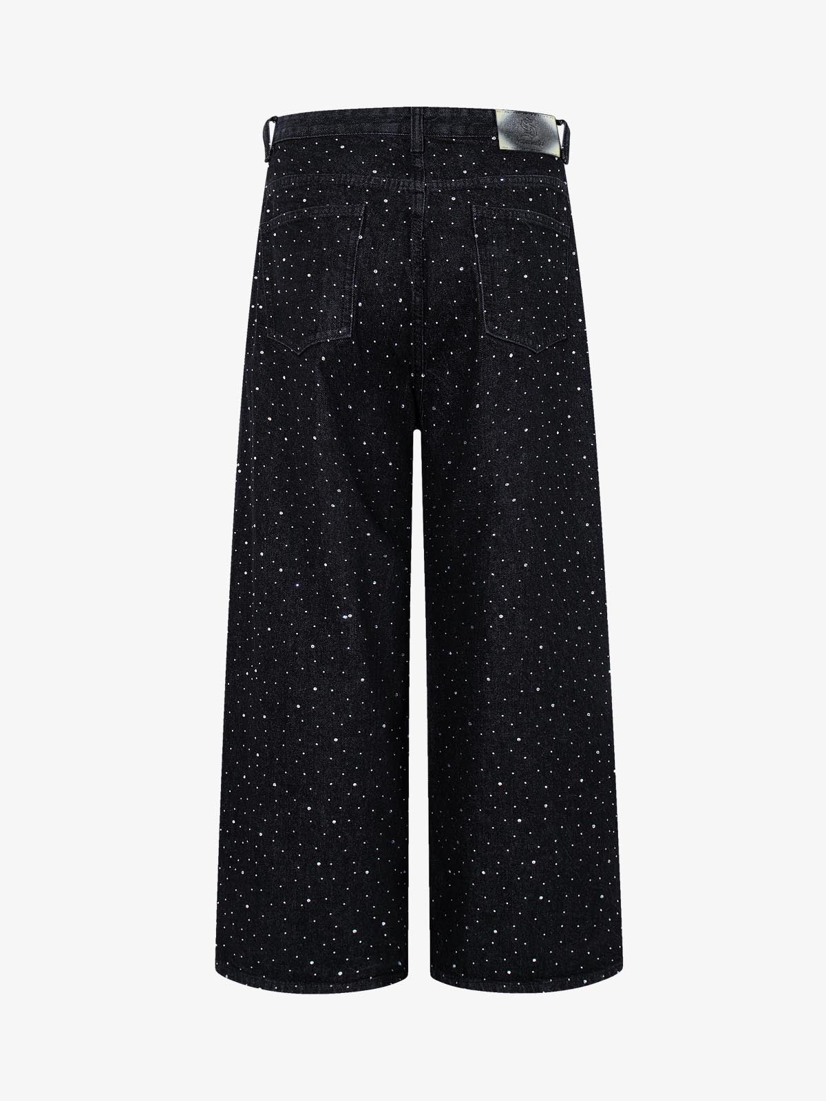 Star Rhinestone Embellished Baggy Jeans 