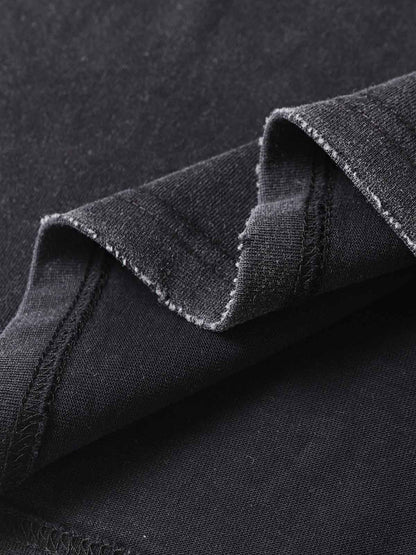 Cotton Blend Oversized Graphic Tee with Leopard Horse Print and Camo Layered Sleeves?