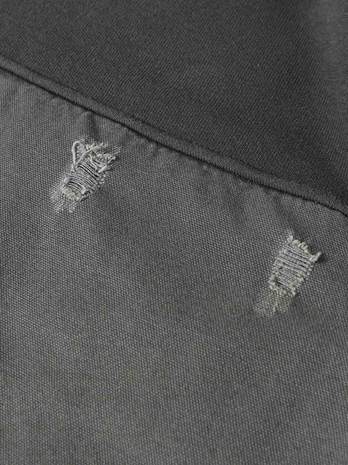 Distressed Patchwork Raw-Edge Layered-Hem Fleece Hoodie 