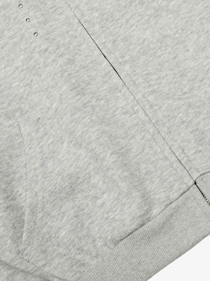 Cotton Blend Rhinestone Embellished Hoodie Jacket for Women - Zip-Up Crop Top with Pockets 