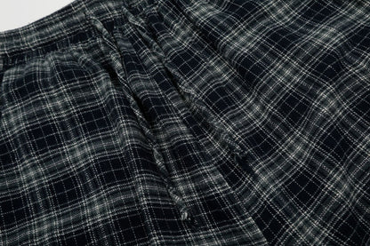 Cotton Plaid Wide Leg Culottes with Frayed Hem and Cargo Pockets?