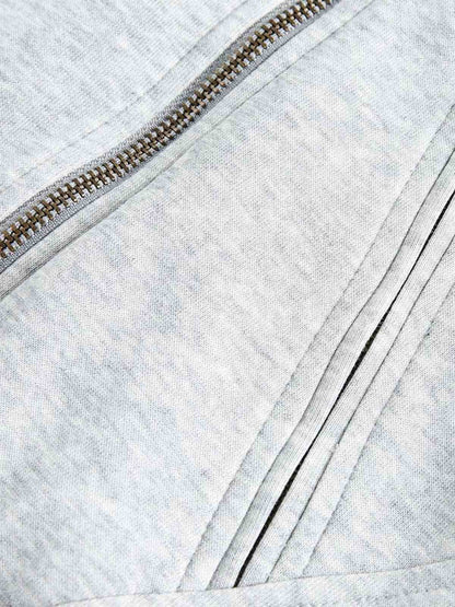 Detachable Fur Hooded Off-Shoulder Cropped Jacket