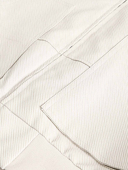 Pleated Back Sleeve Zip Up Jacket