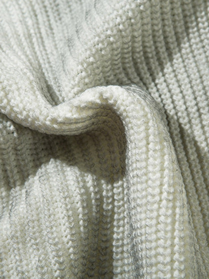 Ribbed Knit Dirty Dyed Embroidery Cross Sweater 