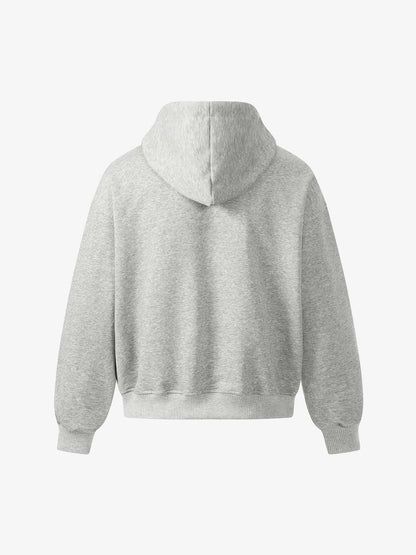 Rivet Detail Fleece Zip Up Hoodie