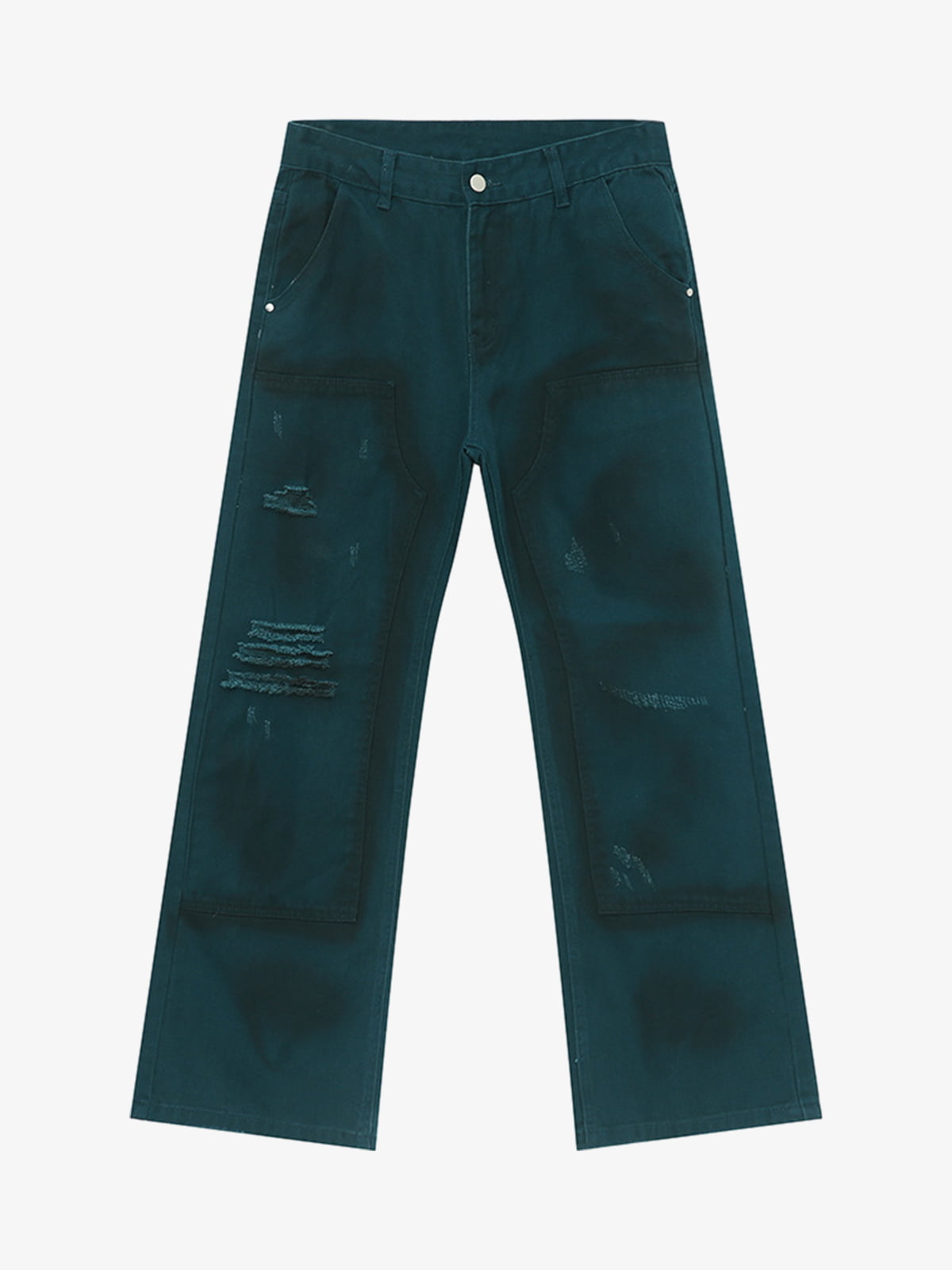 Denim Wide Leg Cropped Pants with White Stripe Design High Waist Fashion Trousers for Women 