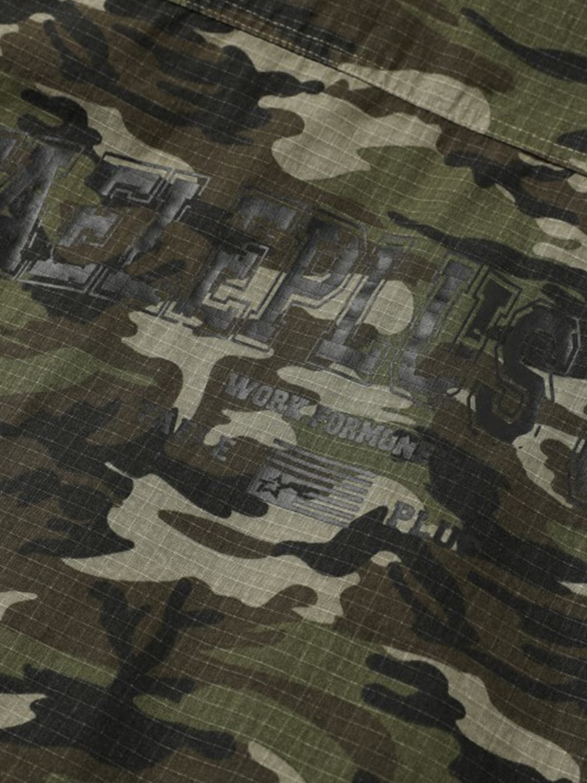 Detachable Fur Collar Forest Camo Padded Jacket 