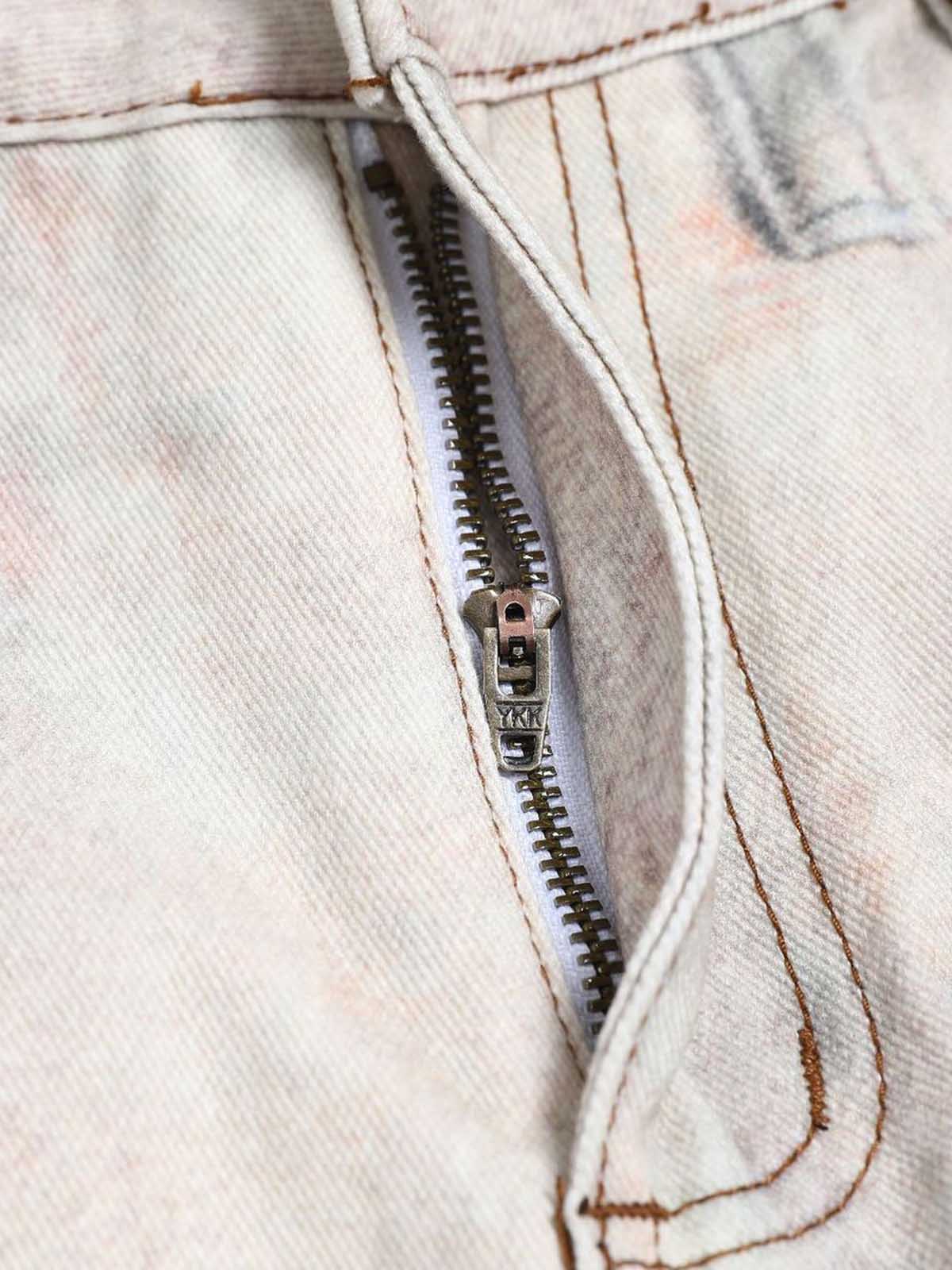 Cotton Patchwork Wide Leg Pants with Equestrian Print and Plaid Details?