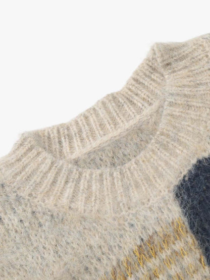 Geometric Irregular Striped Sweater 