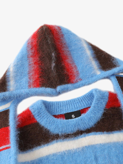 Striped Crew Neck Sweater for Women - Stylish and Cozy Winter Knitwear 